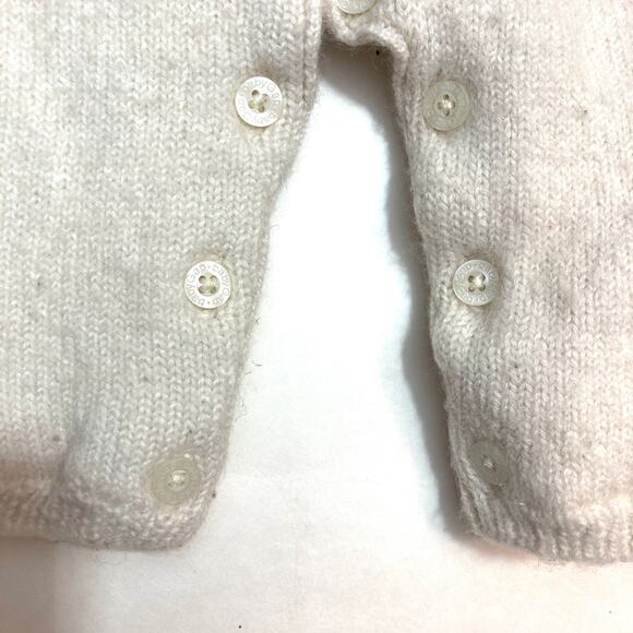 Gap Baby Newborn White Red Fair Isle Wool Button Cozy Winter One Piece Outfit - Picture 7 of 9